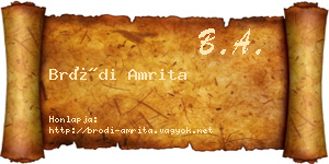 Bródi Amrita névjegykártya